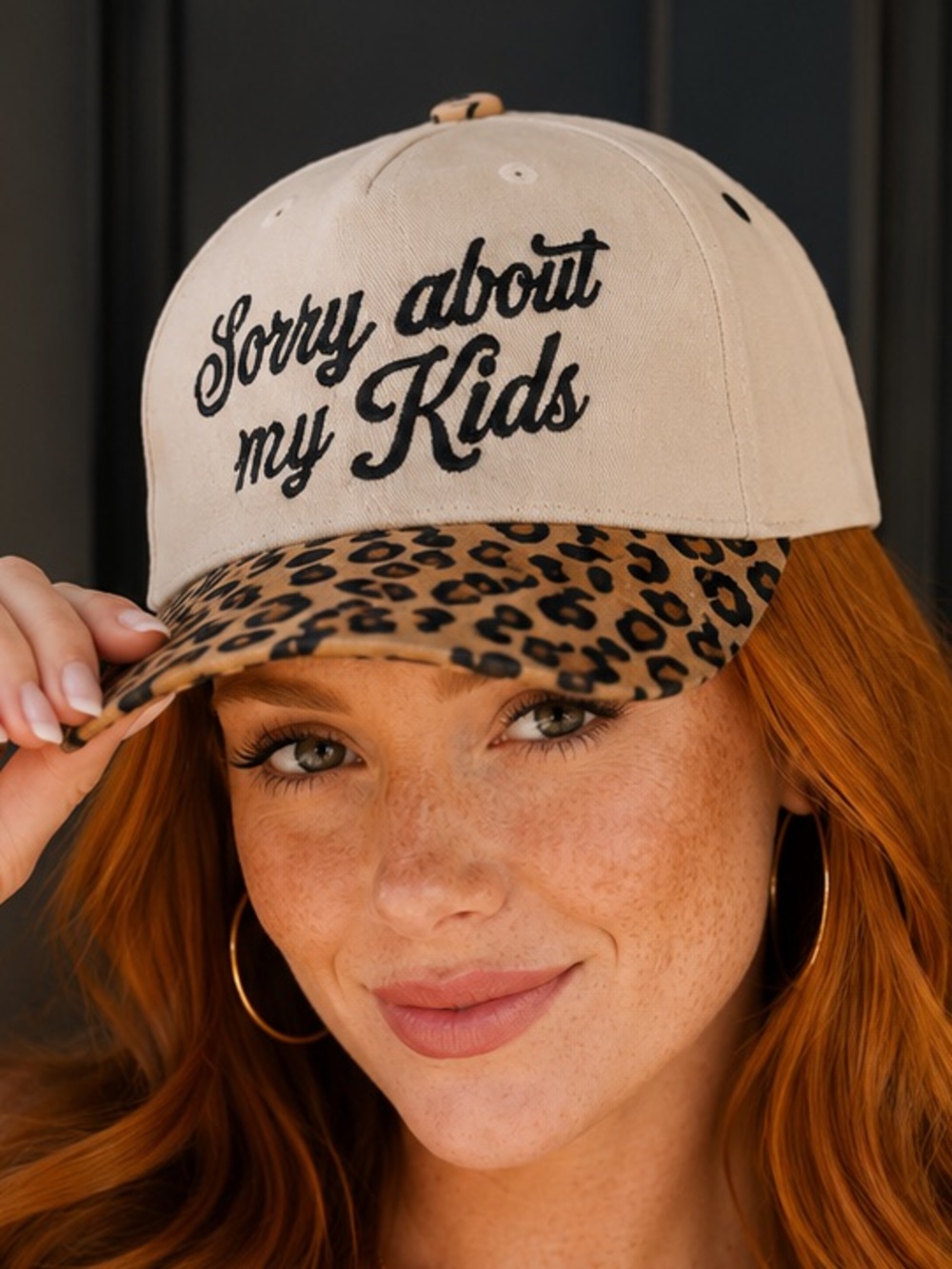 🆕 Sorry About My Kids Leopard Print Two-Tone Snapback Baseball Cap Women’s Hat - Picture 2 of 3